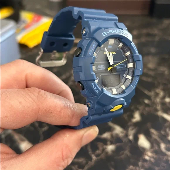 G-Shock Navy Blue Watch with Yellow Detail - Picture 5 of 6